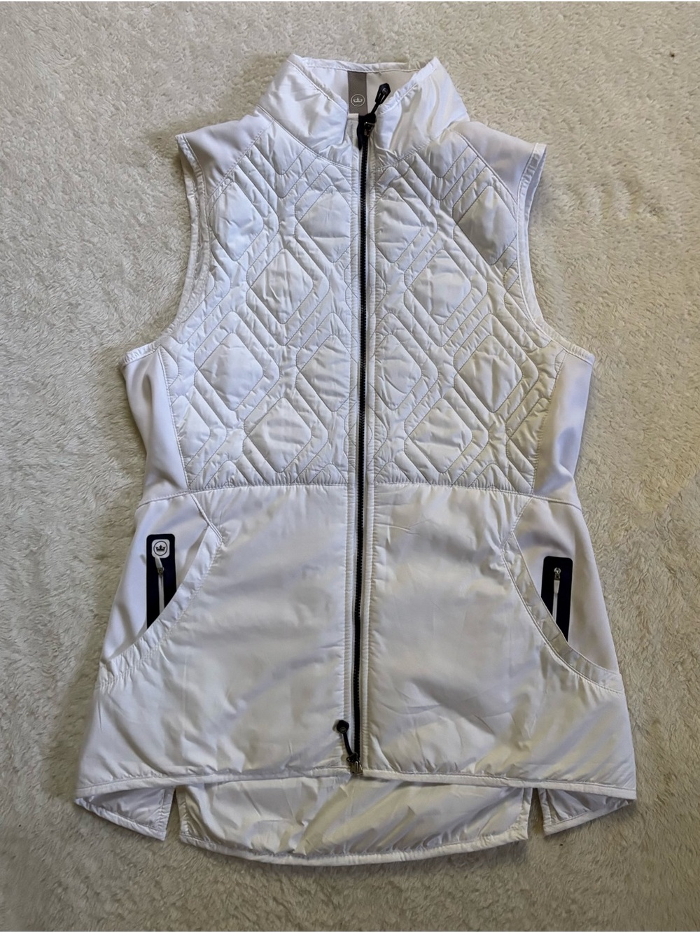 Peter Millar Lizzie Hybrid Vest Women's Size Small White Quilted Windbreak Golf